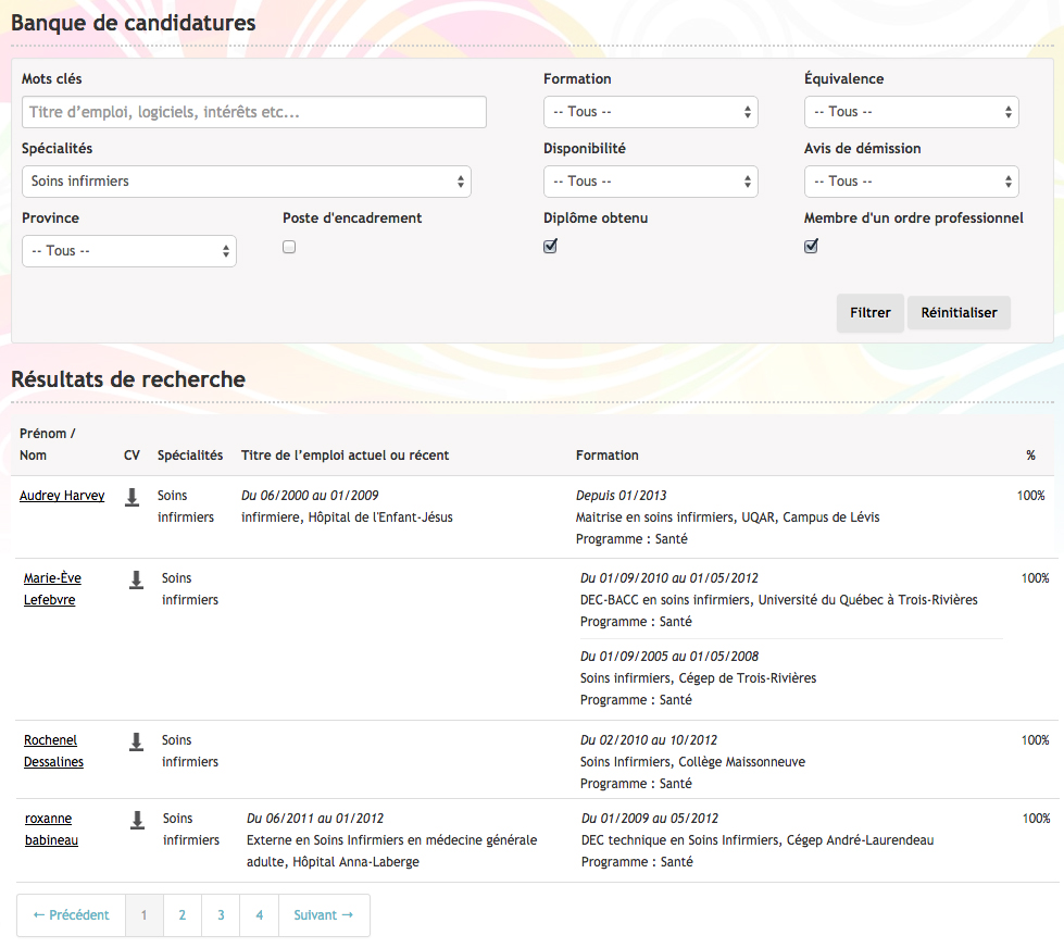 Banque de candidatures - emploisinfirmieres.com