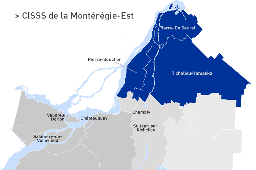 carte du territoire CISSS de la Montérégie-Est carte du territoire CISSS de la Montérégie-Est