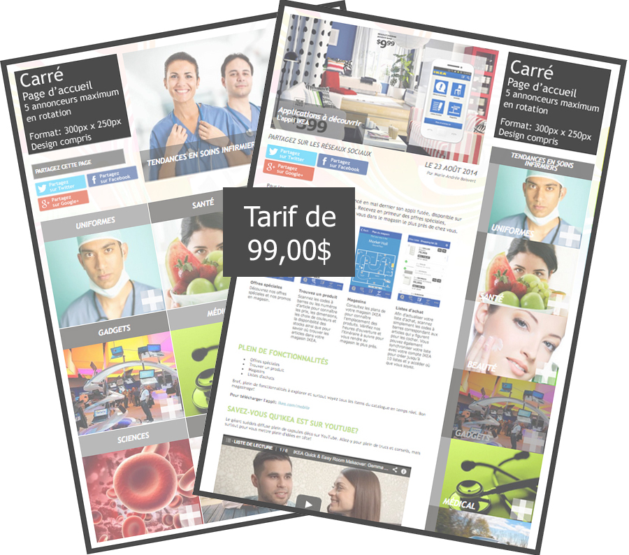 Tarifs publicitaires Pages Tendances - emploisinfirmieres.com